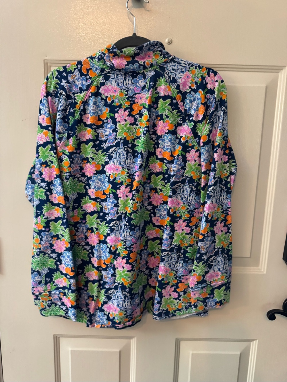 Lilly Pulitzer x Disney Navy Floral Half-Zip Long Sleeve Top - Picture 6 of 6